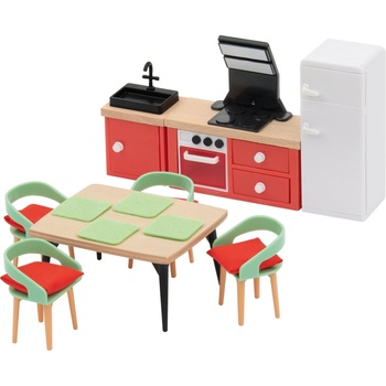 lupilu Dřevěný nábytek / Sada panenek (kuchyňka)