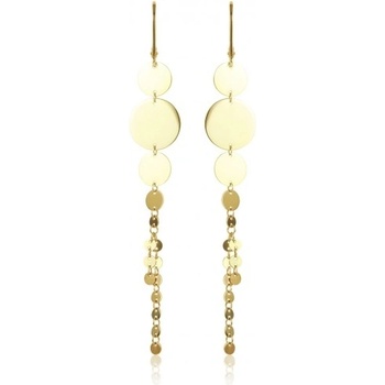 Luxur Dlouhé visací náušnice Jackie žluté zlato 1431763-0-0-0