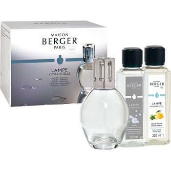 Maison Berger Paris dárková sada: katalytická lampa ESSENTIAL OVAL, náplň verbena, neutrální náplň