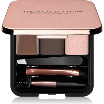 Makeup Revolution London Brow Sculpt Kit set a paletka na obočí Dark Brown 2,2 g
