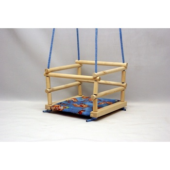 Malimas dřevěná houpačka závěsná přírodní+podsedák