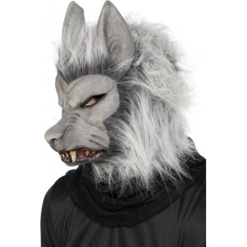 Maska vlkodlak šedá s vlasy