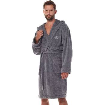 Master pánský župan šedý s výšivkou znaku