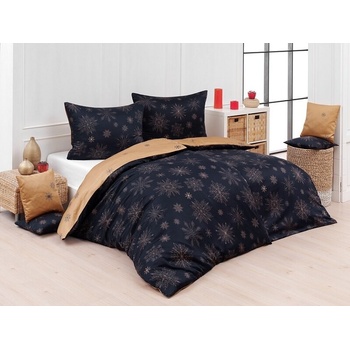 Matějovský povlečení Gold Christmas flanel prémium 140x200 70x90