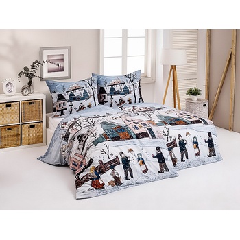 Matějovský povlečení Josef Lada ZIMNÍ ZÁBAVY bílé bavlna hladká digitál 140x200 70x90