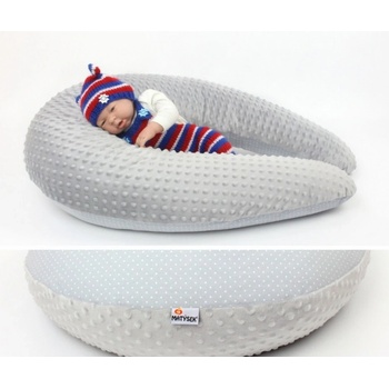 Matýsek Kojící polštář MAXI PUNTÍK ŠEDÝ