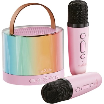 Maxlife MXKS 200 pink Bluetooth karaoke se 2 mikrofony růžová
