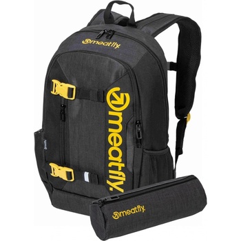 Meatfly batoh Basejumper Black / Charcoal Heather Černá 22 L