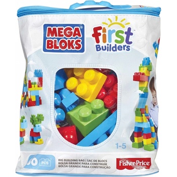 Mega Bloks Kostky v plastovém pytli růžová 60 ks