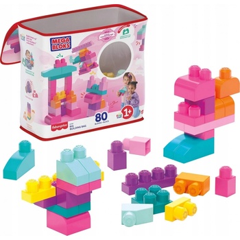 MEGA BLOKS Velký pytel kostek - Růžový (80)