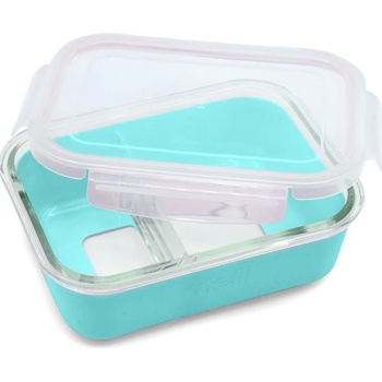 Melii Skleněná nádoba na oběd se silikonovým pouzdrem 740 ml modrá