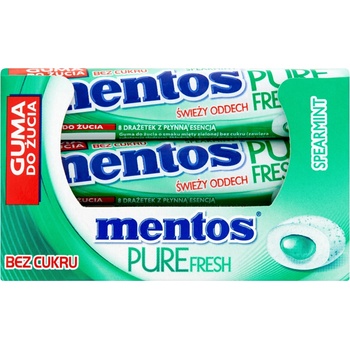 Mentos Pure Fresh Spearmint Žvýkačka bez cukru 24 x 15,5 g