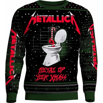 Metallica pletený vánoční svetr Metal Up Your Ass Xmass Blk/Green