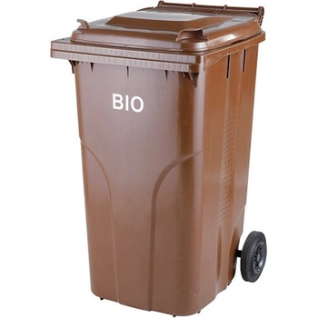 Meva Popelnice plastová BIO 240 l hnědá s roštem 005-5BIO/R