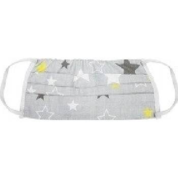 Meyra rouška bavlněná Qmed dětská šedá s hvězdičkami