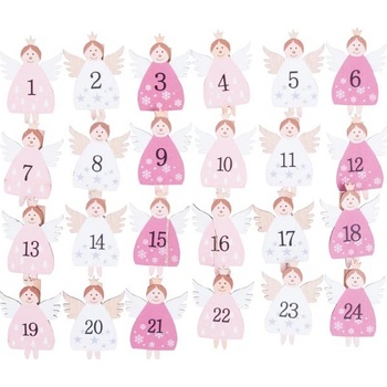 MFP 8886380 Kolíček dřevěný adventní kalendář andílci