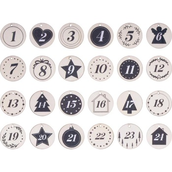 MFP 8886400 Závěs dřevěný adventní kalendář kolečka 4cm