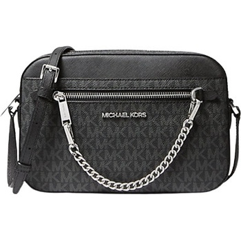 Michael Kors dámská kabelka crossbody Jet Set logová s řetízkem černá