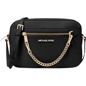 Michael Kors dámská kožená kabelka crossbody Jet Set s řetízkem černá