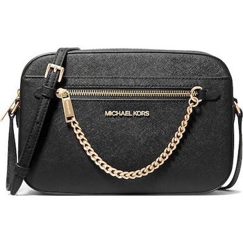 Michael Kors Jet Set Large Saffiano Leather crossbody bag Black