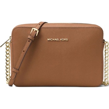 Michael Kors Jet Set Large Saffiano Leather crossbody Bag Luggage