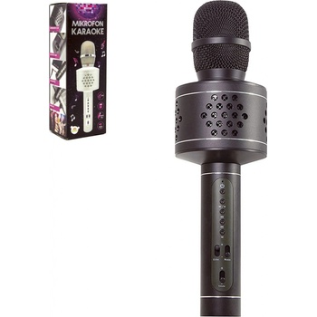 Mikrofon Karaoke Bluetooth černý na baterie s USB kabelem