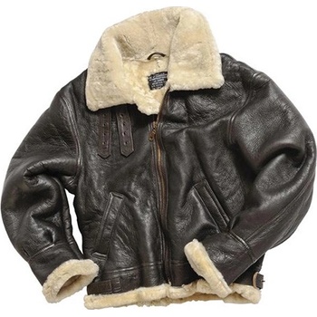 Miltec bunda kožená US Bomber B3 s límcem hnědá