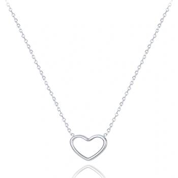 Minet Náhrdelník z bílého zlata srdce JMG0133WSN48