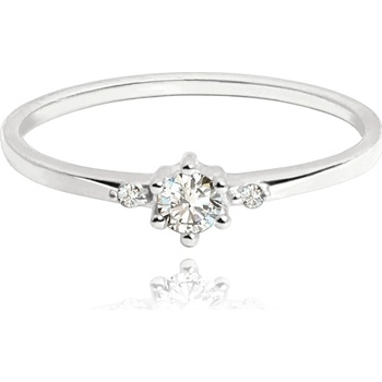 Minet Prsten z bílého zlata s bílými zirkony JMG0001WSR