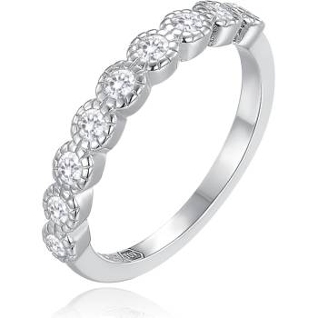 Minet Stříbrný prsten s bílými zirkony JMAD0054SR