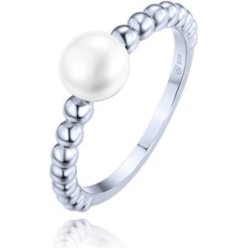 Minet Stříbrný prsten s perlou a kuličkami JMAS7056SR