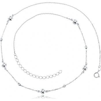 Minet Zlatý náhrdelník z bílého zlata s kuličkami JMG0226WSN48