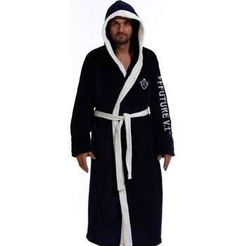 modro bílý župan pro muže extra huňatý s kapucí 1Z1334 modrá