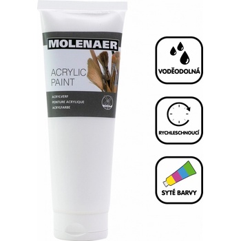 Molenaer akrylová barva 250 ml bílá