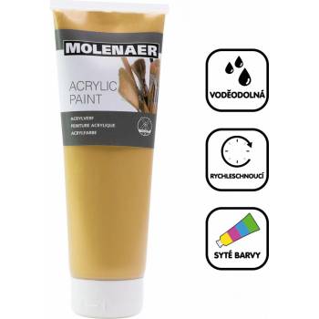 Molenaer akrylová barva 250 ml zlatá