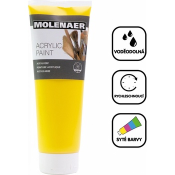 Molenaer akrylová barva 250 ml žlutá