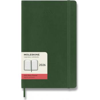 Moleskine A5 denní 2026 tmavě zelený