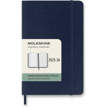 Moleskine A6 týdenní 2025-26 modrý