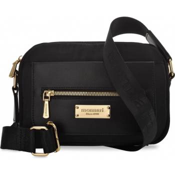Monnari sportovní dámská malá městská crossbody kabelka přes rameno s dlouhým popruhem s logem černá