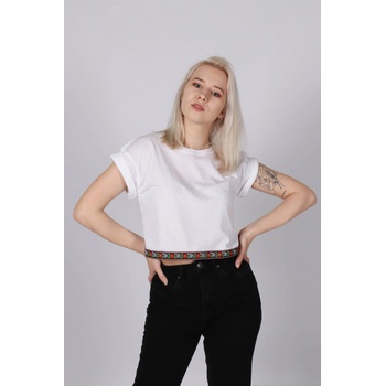 Moravia FOLK crop top Morava bílý
