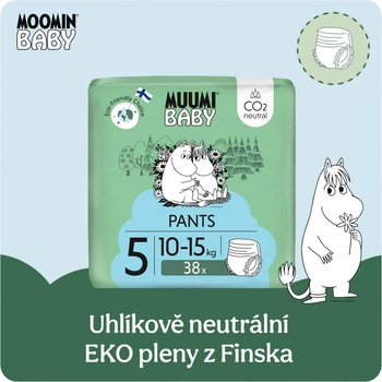 Muumi Baby Pants 5 Maxi+ 10-15 kg kalhotkové eko 38 ks