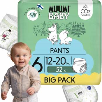 Muumi Baby Pants 6 Junior 12-20 kg kalhotkové eko 52 ks