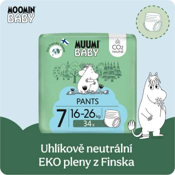 Muumi Baby Pants 7 XL kalhotkové eko 16-26 kg 34 ks