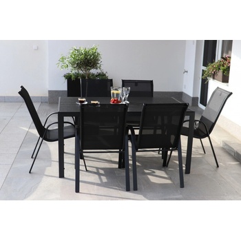 Nábytek Texim Set Viking L + 6x černé křeslo RAMADA