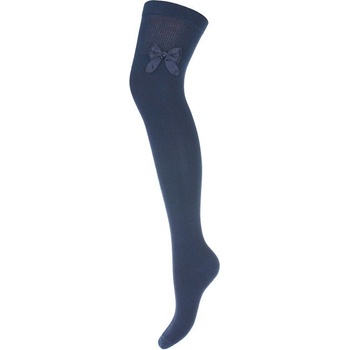 Nadkolenky s mašlí modrá tmavá