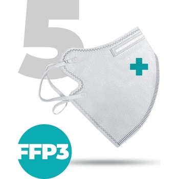 Nanolab bezpečný nanorespirátor FFP3 bílý medi logo křížek 5 ks