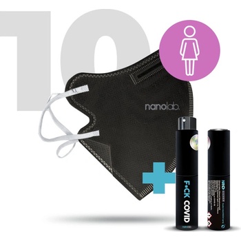 Nanolab nanorespirátor FFP2 dámský černý 10 ks