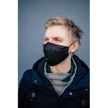 nanoSPACE Designová pratelná 3vrstvá antivirová a hypoalergenní nanorouška opakovatelně použitelná černá L