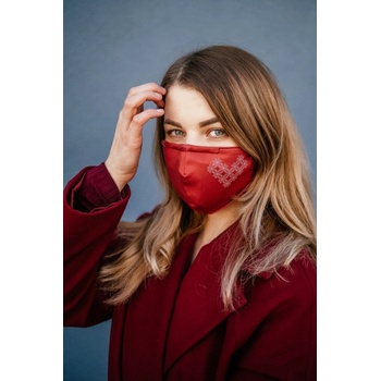 NanoSPACE Designová pratelná 3vrstvá antivirová a hypoalergenní nanorouškaopakovatelně použitelná červená M