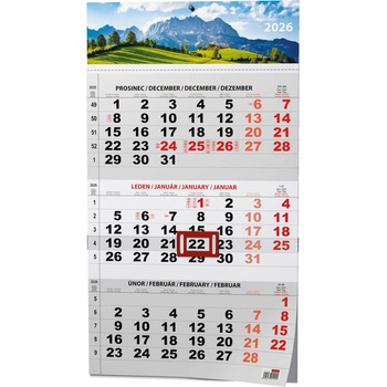 Nástěnný Baloušek Tříměsíční s mezinárodními svátky černý Příroda 2026